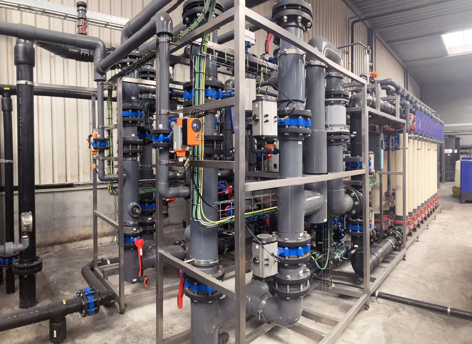 Le skid de filtration membranaire installé chez d'Arta à Ardooie