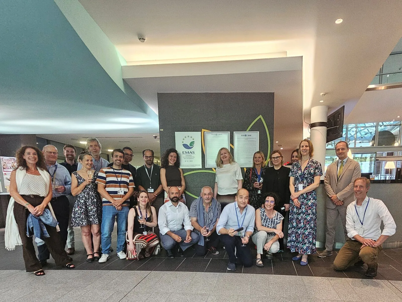 Célébration de l'enregistrement EMAS du Service européen pour l'action extérieure avec sa Green Team, juillet 2026