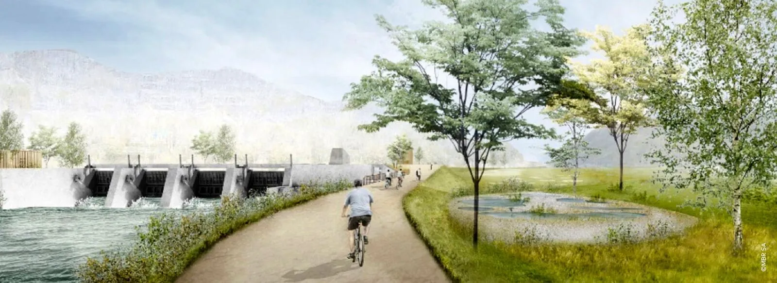 Le projet de centrale au fil de l'eau Massongex-Bex-Rhône, dont dss+ a mesuré l'empreinte carbone sur le cycle de vie