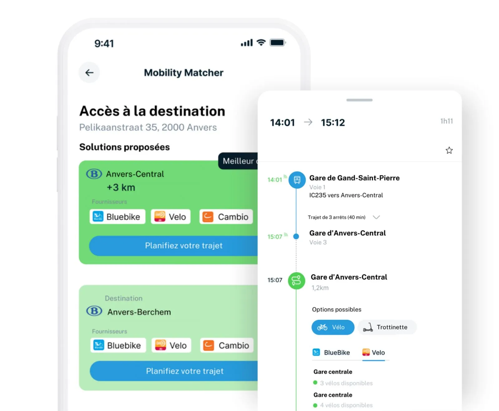 Mobility Matcher, le planificateur de l'appli Olympus qui vérifie si une destination est accessible sans voiture