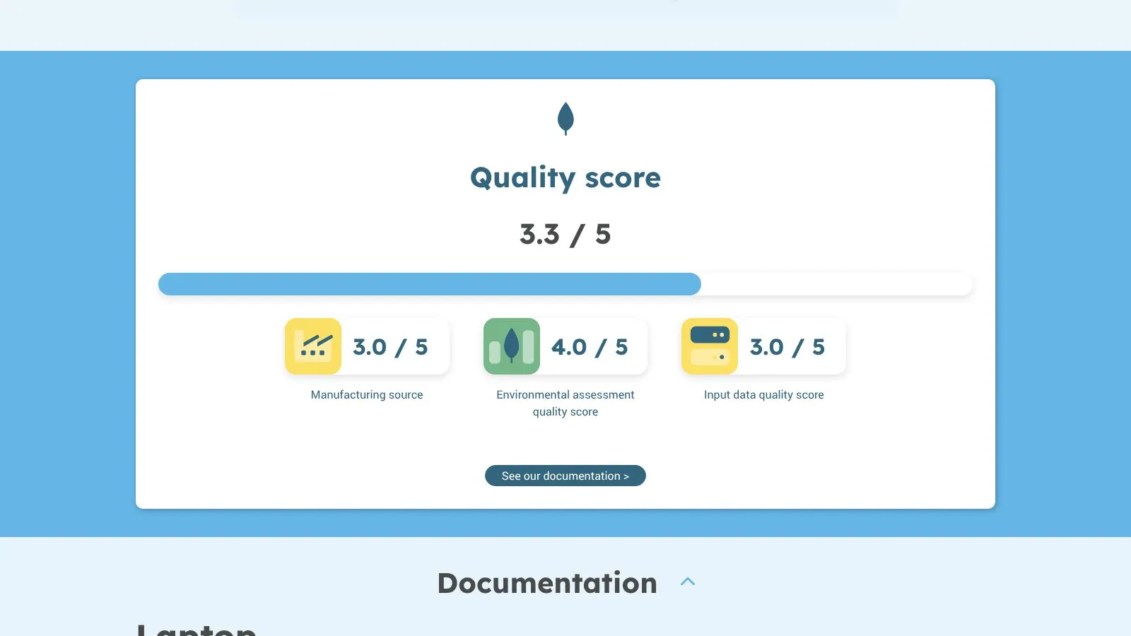 Score de qualité des données affiché avec chaque résultat dans Resilio Database