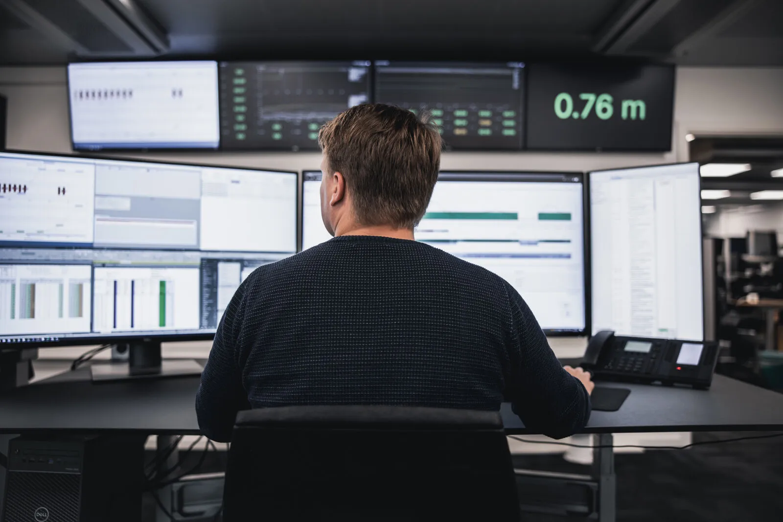 Een trader op de tradingvloer van Centrica Energy