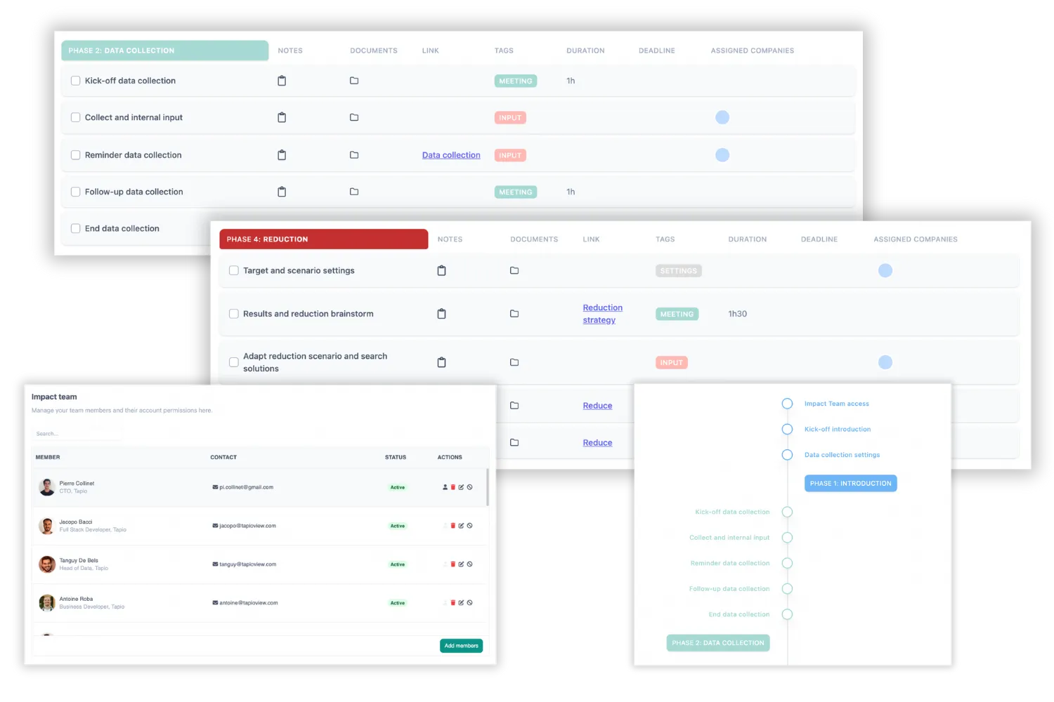 tapio project manager timeline